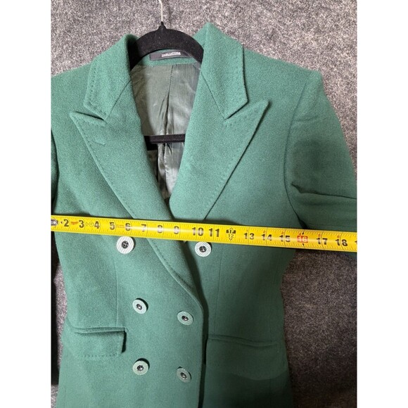 TAGLIATORE Italian Green Cashmere Blend Double-Breasted Long Coat Size 40 US S/M - Picture 6 of 11